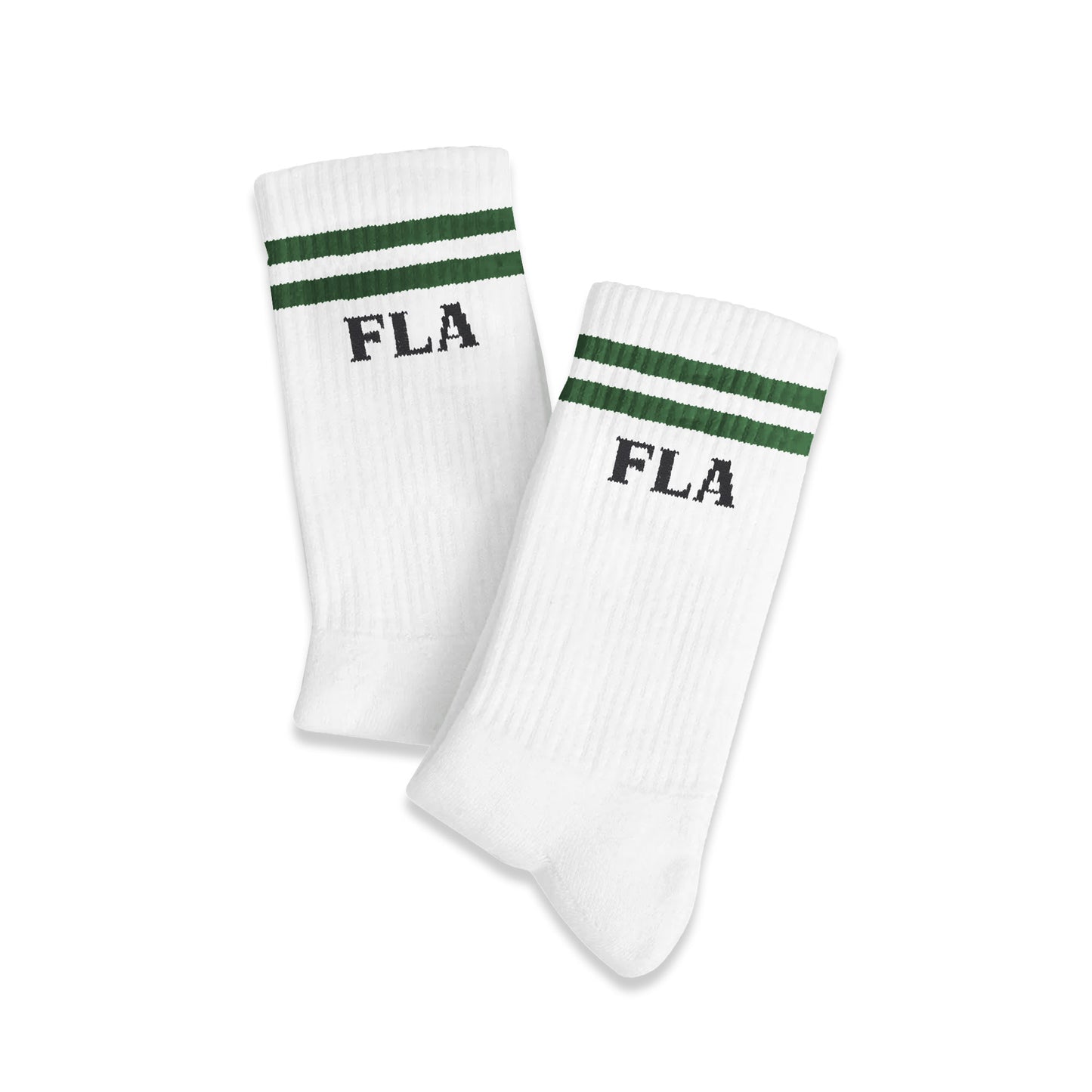 GREEN STRIPED LOGO SOCKS